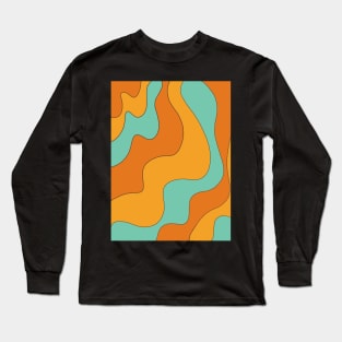 groovy 70s retro swirl pattern Long Sleeve T-Shirt